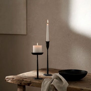 Stanton Forged Dinner Candle Holder H22cm, Black