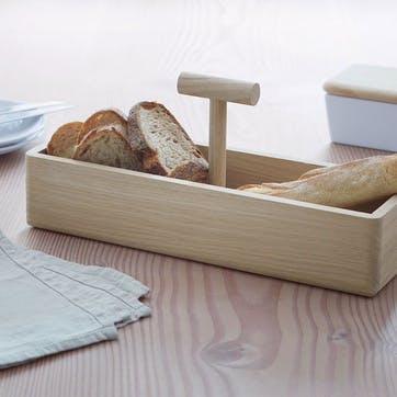 Dine Oak Bread Basket 35 x 16cm, Oak