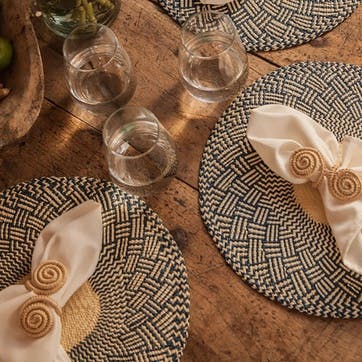Nariño  Set of 2 Woven Placemats D39cm, Midnight Blue