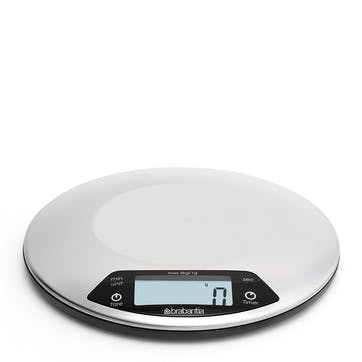 Round Digital Kitchen Scales, Matt Steel