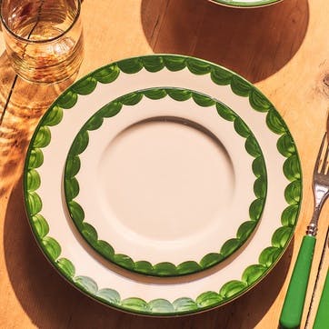 Scallop Side Plate Set of 2, D20cm, Green