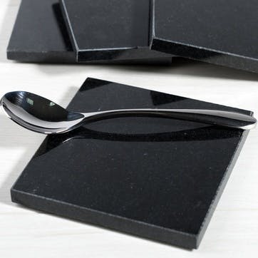 Naturals Black Granite Coasters, Set of 4