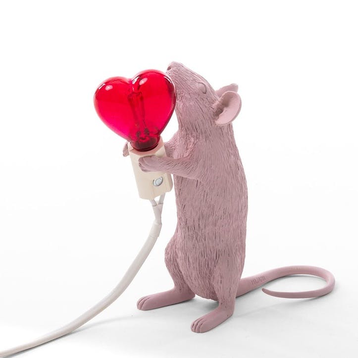 Mouse Lamp, Valentines Pink