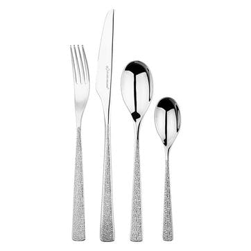 Tilia Crackle 24 Piece Cultery Set, Mirror Finish