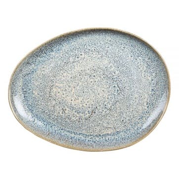Lunar Dinner Plate, W32cm x D24.5cm, Blue/Grey