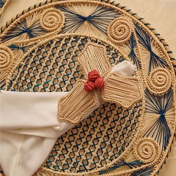 Sandra  Set of 2 Woven Placemats D35cm, Midnight Blue