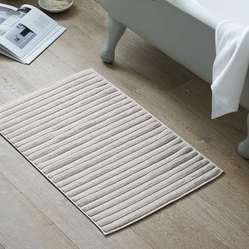 Rib Hydrocotton Medium Bath Mat 60 x 90cm , Oatmeal