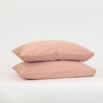 The Original 300 Thread Count Sateen Pair of Standard Pillowcases, Clay Pink