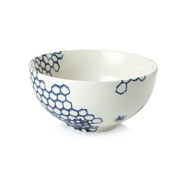 Ink Blue Pollen Footed Bowl D16cm