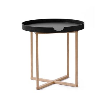 Damien Round Tray Table, Black