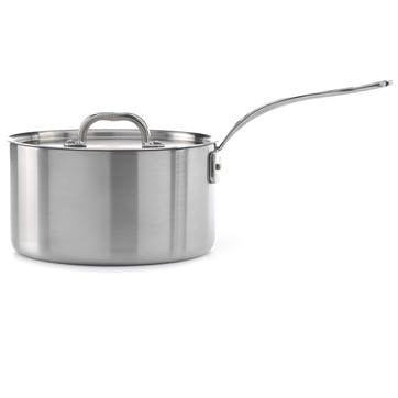 Classic Triply Saucepan with Lid, 18cm, Stainless Steel