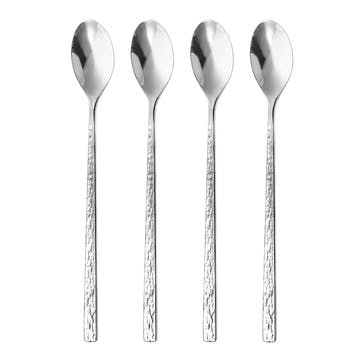 Blockley Slate Set of 4 Long Handled Spoons L20cm, Stainless Steel