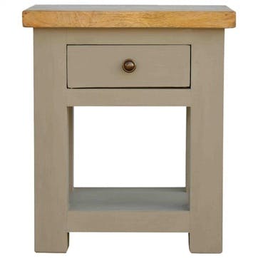 Cotswold Bedside Table, Grey/Natural