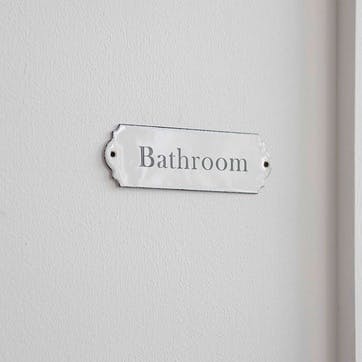 Enamel Bathroom Sign, White