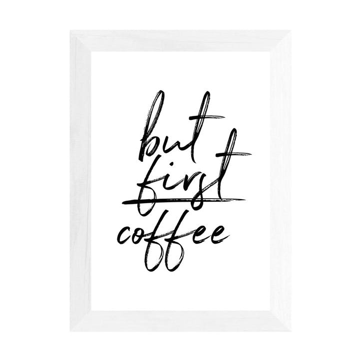 Rafael Farias, But First Coffee Framed Art Print