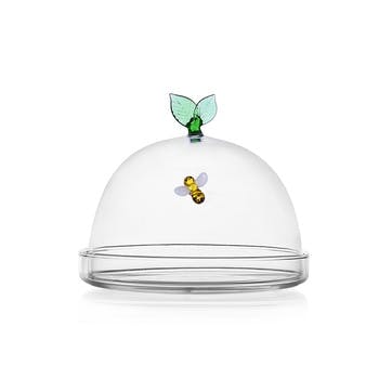 Garden Picnic Bee Dome with Dish H12 x W15cm,