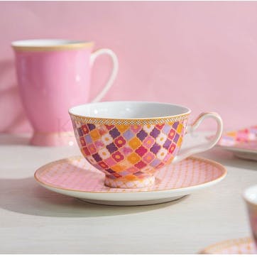 Teas & C's Kasbah Porcelain Footed Cup & Saucer  200ml, Rose