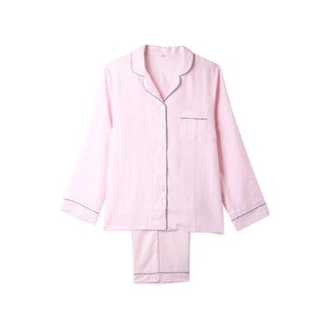 Blush Linen Pyjama Set, Small, Blush Pink