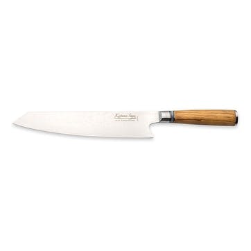 Katana Saya Olive Wood Kiritsuke Knife 24cm Damascus Blade,