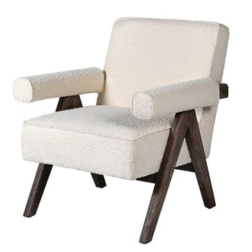 Boucle Accent Chair, Ivory