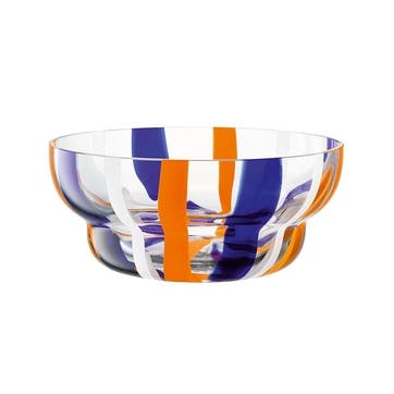 Folk Bowl D24cm, Blue/Orange/White