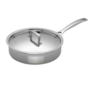 3-Ply Stainless Steel Sauté Pan and Lid; 24cm