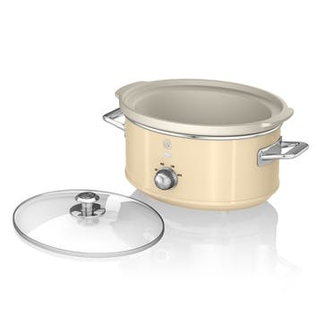 Retro 3.5L Slow Cooker, Cream