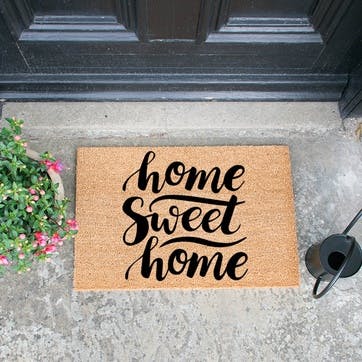 Home Sweet Home Doormat 60 x 40cm, Natural & Black