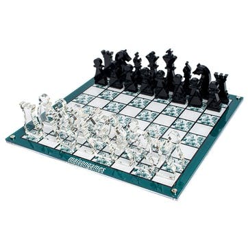 Floral Chess Set  L35.6 x W35.6cm, Green