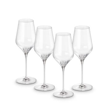 Set of 4 White Wine Glasses 400ml, Clear