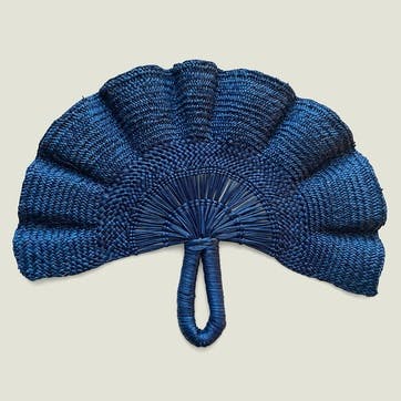 Classic Handwoven Fan 24cm, Blue