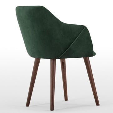 Lule Set of 2 Carver Dining Chairs; Pine Green Velvet