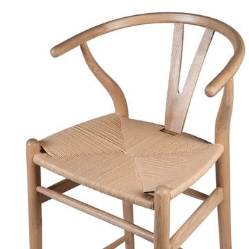 Open Back Stool, Natural