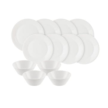 Pure 12 Piece Dinnerware Set , White