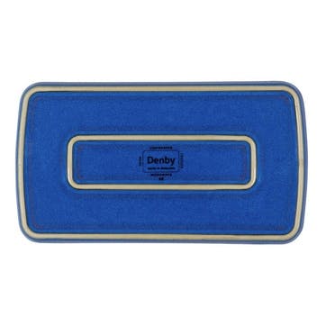 Imperial Blue Small Rectangular Platter, 25cm