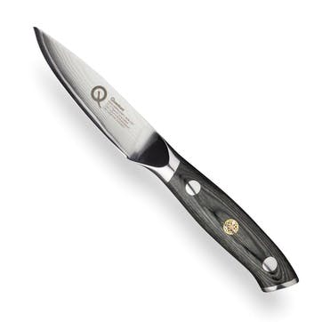 Q30 Series Damascus Steel Paring Knife 9cm, Black