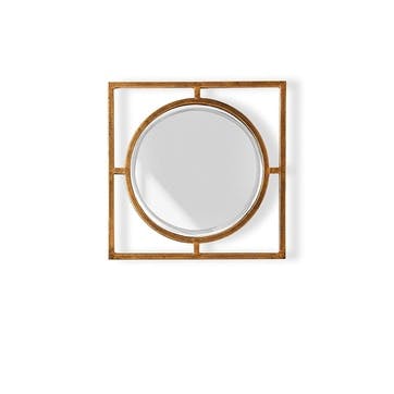 Circle link Mirror 46cm, Antique Gold