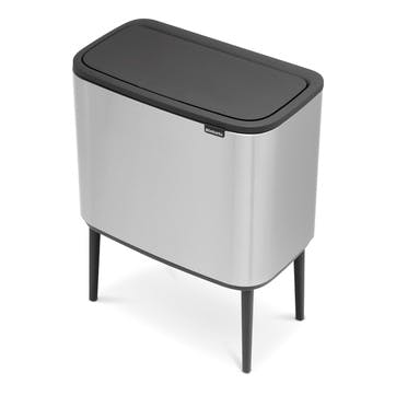 Bo Recycling Bin with 2 Inner Buckets, 34L, Matt Steel Fingerprint Proof