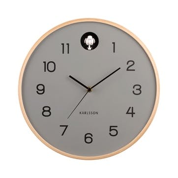 Cuckoo Wall Clock D31.5cm, Mouse Grey