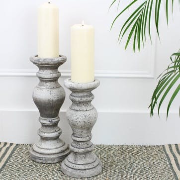 Stone Effect Candlestick - Small