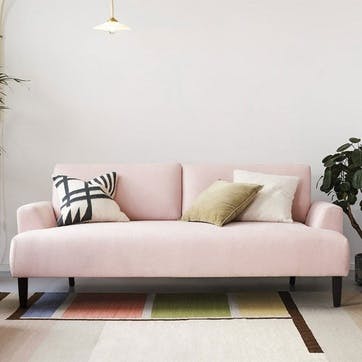 Model 05 3 Seater Linen Sofa, Pink