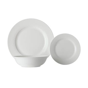 White Basics Rimmed 12 Piece Dinnerware Set, White