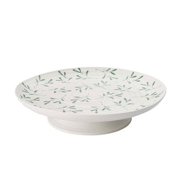 Mistletoe Ceramic Footed Cake Stand