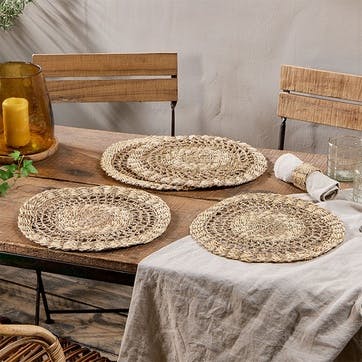 Aarushu Set of 4 Table Mats D35cm, Natural