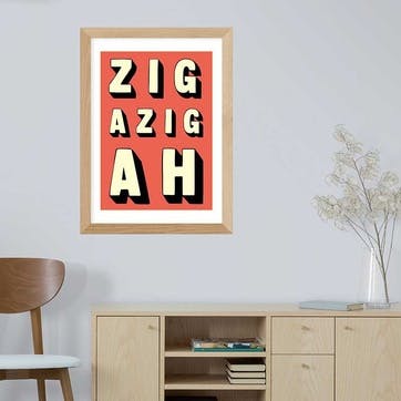 Indieprints Zigazigah Print, Red