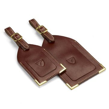 Set of 2 Luggage Tags, Smooth Cognac
