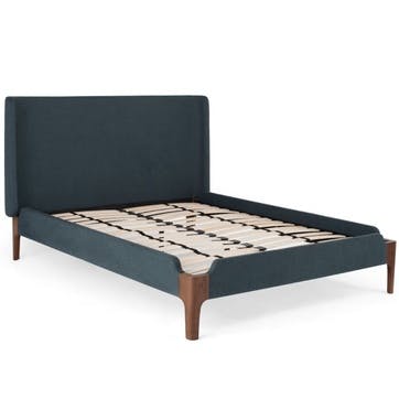Roscoe Upholstered Bed - Double; Agean Blue