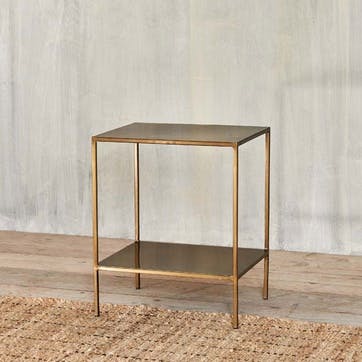Mahi Side Table H55 x W36cm, Antique Brass
