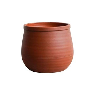 Kew Temperate House Handthrown Planter D19cm, Burnt Umber