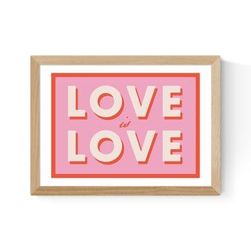 Studio Eleni Love Is Love Print A3, Oak Frame